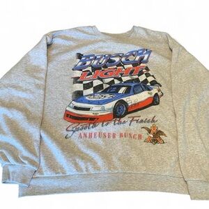 Graphic Busch Light Racing Crewneck Sweatshirt - Gray
